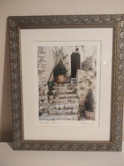 Original Art Print «Steps and Stones» Maureen Love Matted Framed 20×24″ Vintage