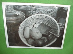 1971 Art Photo 7×10″ Black & White Mounted Photograph Still Life Fruit in Basket