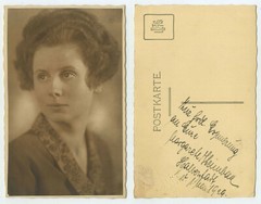 60914 – Young woman, fresh from hairdresser – photo, dated Halberstadt 1.5.1929