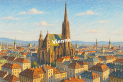 Vienna Coloured Pencil Art (AI GENERATED IMAGE)