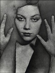 1975 Man Ray Female Solarized Portrait Through Screen Art Photo Gravure