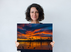 Twilight Reflections: Lake Havasu Sunset Arizona Landscape Print