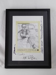 Greg Gorman Signed 15.25 x 20 Framed Matted Sketch of Luke Wilson Autographed