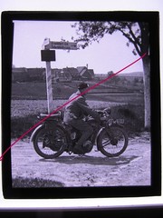 Frankfurt Scheinfeld Sign Motorcycle Circa 1920 Historical Glass Picture