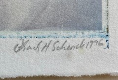 Deborah Schenck Original One of a Kind Polaroid Transfer to Watercolor Paper