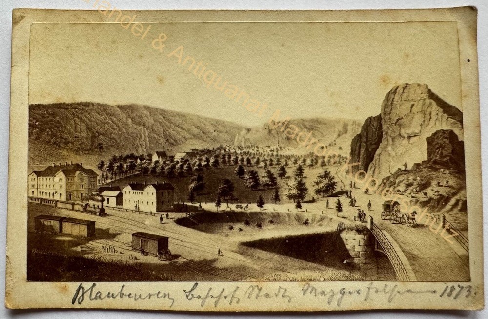 orig. CDV photo photograph lithograph around 1873 Blaubeuren