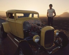 Yellow 1932 Ford Deuce Coupe American Graffitti with Paul Le Mat 16×20 Poster