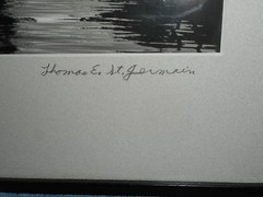 Thomas St. Germain Fishing Boat Trawler B&W Photo Signed Glass Framed 21″ x 17″