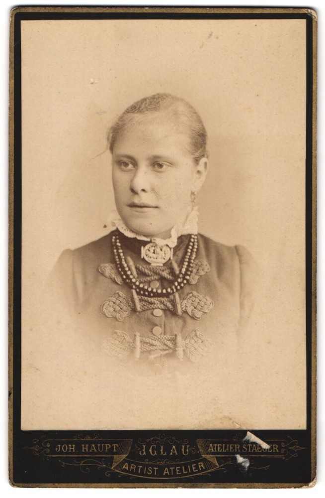 Photograph Joh. Haupt, Iglau, Elkergasse 19, Portrait of a Lady in Traditional