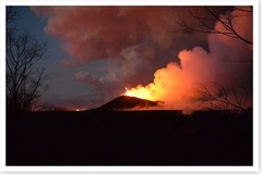 2018 Kilauea Volcano Fissure 8 Lava Fountain Incandescence Silver Halide Photo