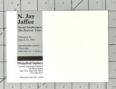 N. Jay Jaffee (1921-1999) Art Announcement Card 1991 – Social Landscapes