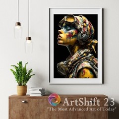 Printable Wall Art Abstract Gold Black Digital Download Home Decor Ai