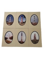 Set of 6 North Carolina Lighthouse Photos signed by Barry Gamow photographer Art