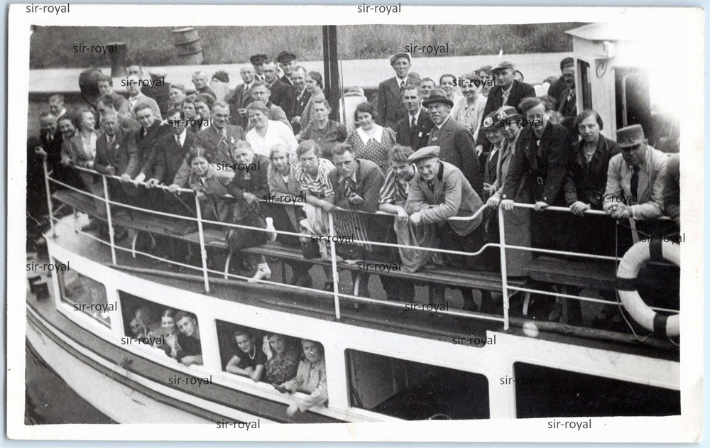 KdF Ship Trip 1937 from Hirschhorn to Heidelberg Photo Postcard 14x9cm