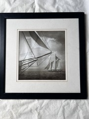 Michael Kahn Sailboat Series Black & White Framed Wall Art Home Design Nautical