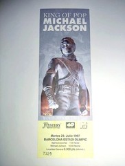 Michael Jackson ORIGINAL SPAIN Barcelona 1997 Unused TICKET Green RARE