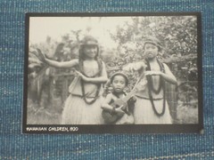 Foto antik Faltkarte Hawaiian children ca. 1920 Reproduktion Musik Tanz niedlich