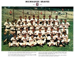 1954 Milwaukee Braves 8×10 Colorized Print-FREE SHIPPING