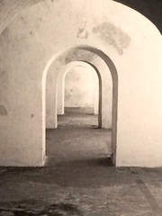 VINTAGE BLACK AND WHITE ARCHED DOORWAY INTERIOR STUDY PHOTOGRAPH