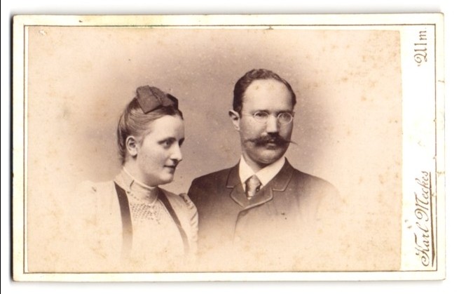 Photograph Karl Weckes, Ulm, Promenade 11, portrait of a couple