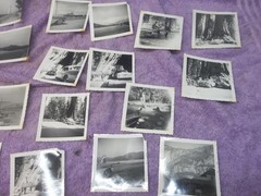 1955 Buick b&w photos on family vacation cross country USA 30+