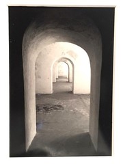 VINTAGE BLACK AND WHITE ARCHED DOORWAY INTERIOR STUDY PHOTOGRAPH