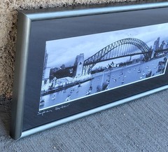 Framed Art Panoramic Photography Sydney Harbour Opera House Bridge VINTAGE 90s
