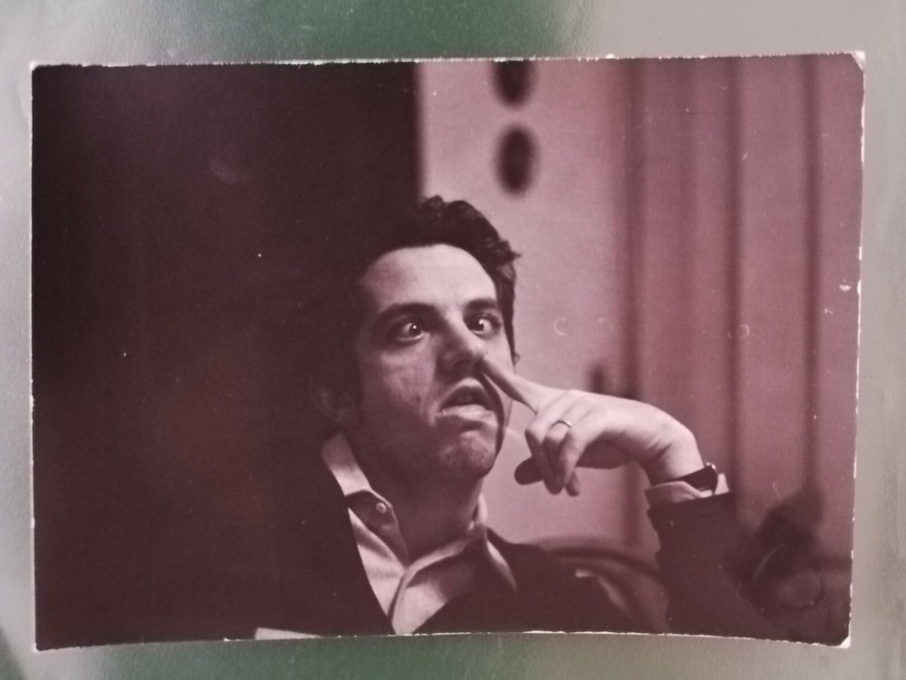 Vernacular Italian photo man portrait finger in nose 60s 70s