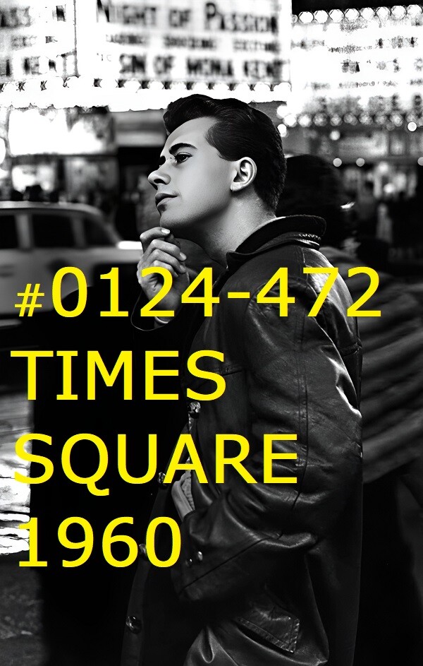 VINTAGE MALE PORTRAIT #0124-472 -times square 1960 -free shipping usa