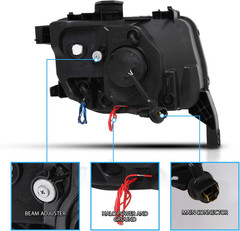 Projector Headlights Halo Black for Honda Element – Passenger and Driver Side