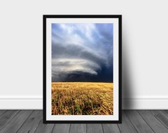 Supercell Thunderstorm in Oklahoma Vertical Storm Weather Photography Print