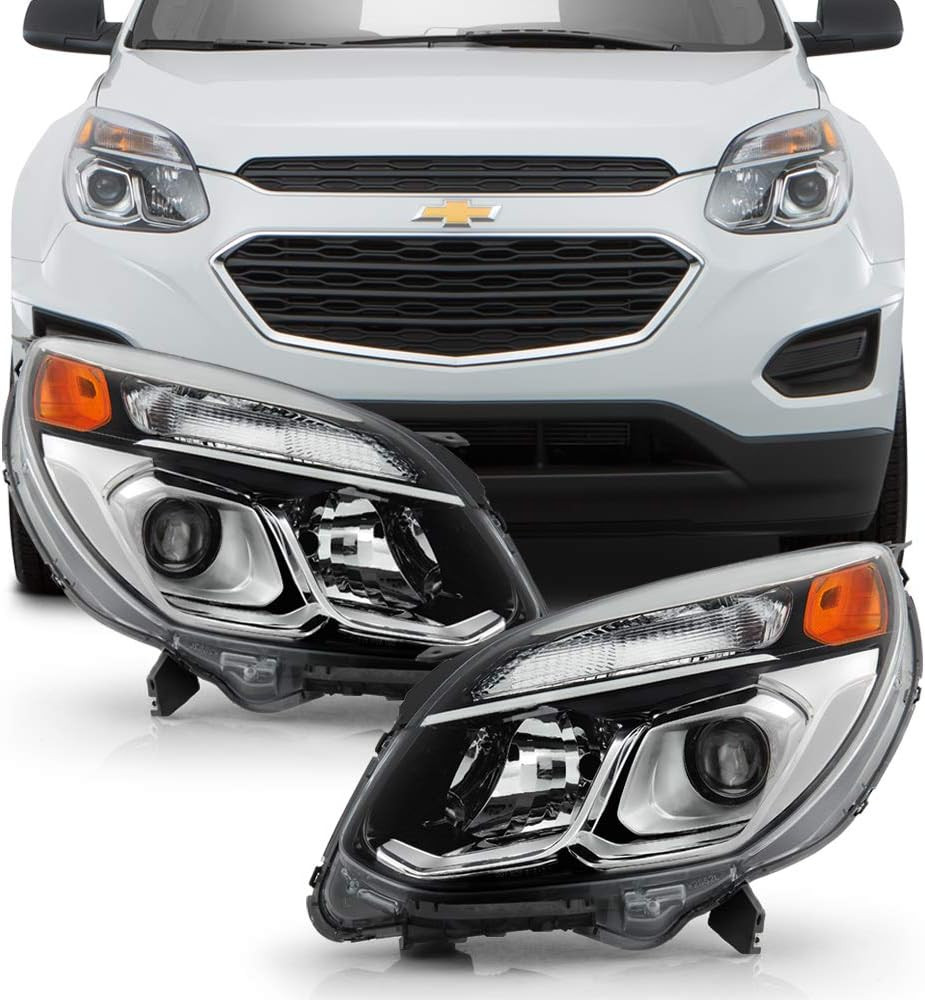 – for 2016-2017 Chevy Equinox Chrome Housing OE Style Projector Headlights Headl