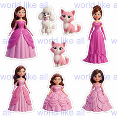 15x Cute Kids Stickers Bundle: 3D Pixar Style | School & Copybook Digital Art 4K