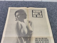 Original 1967 National Mirror Tabloid Newspaper Vintage Nude Model of the Week