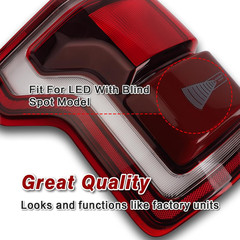 LED Tail Lights Assembly Fit for 2017 2018 2019 Ford F150 | LED Raptor with Blin