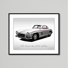 Classic Cars – 1954 Mercedes Benz 300 SL Gullwing – Print