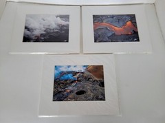 3 Patrick McFeeley Lava Signed Matted Photographs~Hawaii Volcano ~ 8″ x 10″ ~New