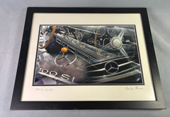 Framed Car Auto Fine Art Photographs Mercedes Jaguar Chevy Charles Abrams Signed