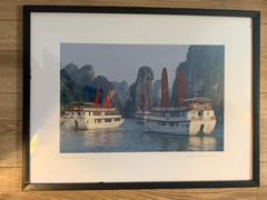 Vietnam Halong Bay Original Signed Photograph 25×19 Framed
