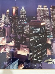 Scott O’Niell Signed Atlanta Night Corporate Skyline Cityscape Photo 8×10 80s 90