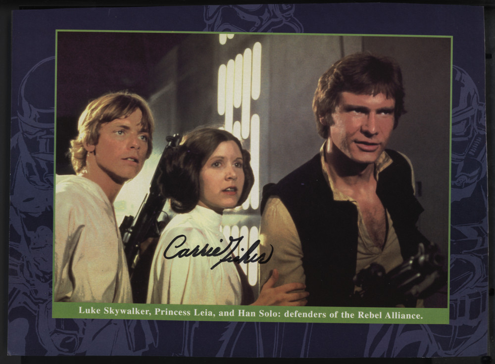 Carrie Fisher Princess Leia Star Wars Autographed 8×10.75 Photo w/COA WWE34-141