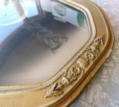 African American Woman Antique Convex Oval Portrait Charcoal-Enhanced Photograph