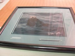 Warren Redfean Signed Photo of Sea Otter Professionally Framed 1992