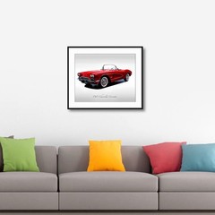 Classic Car – 1961 Chevy Corvette in Roman Red – Muscle Car – Print