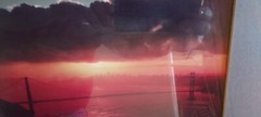 Golden Gate Bridge Sunny Cloudy Framed And Matted Photograph