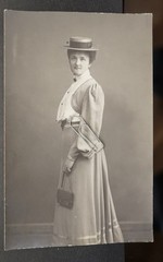 Photo Postcard Portrait Businesswoman Berlin Model Hat Handbag Profile Dress