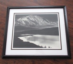 Vintage Ansel Adams Mount McKinley & Wonder Lake Framed B&W Photographic Print