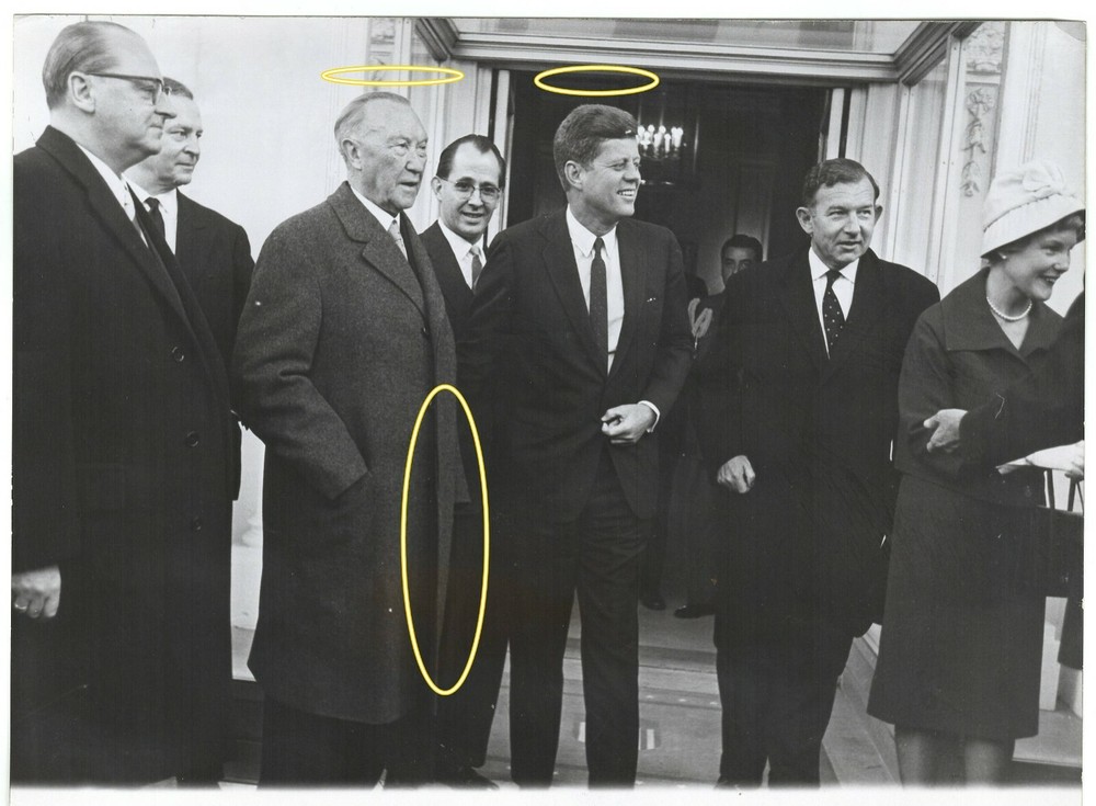 21x16cm org archive photo 1961 USA Konrad Adenauer visits John F. Kennedy photo