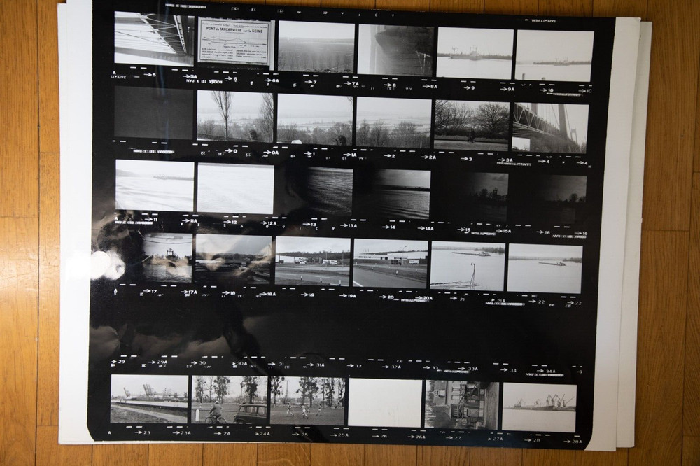 Photo Print Large Contact Sheet 1980 Various Views Normandy 40X50cm