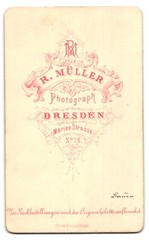 Photograph R. Müller, Dresden, Marien-Str. 26, common gentleman in suit with S